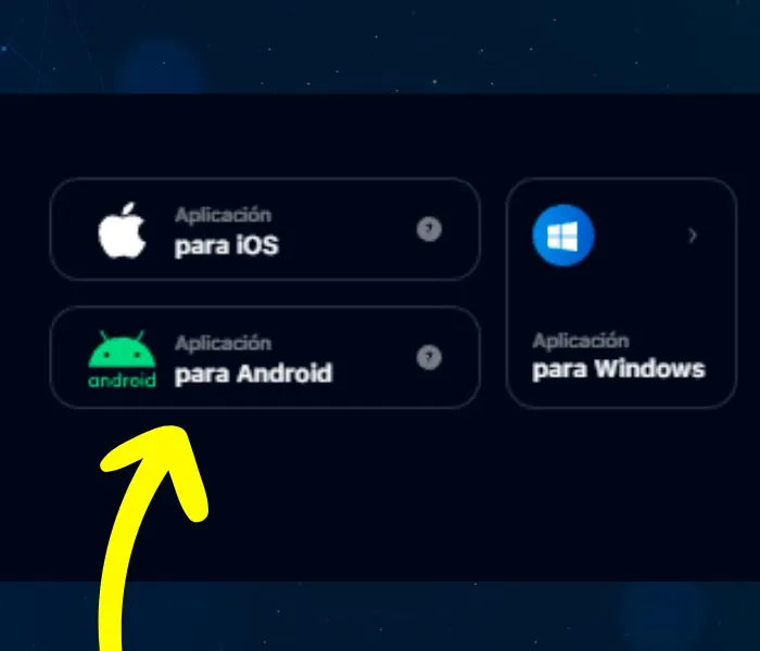 Encuentra enlaces de Android en 1win