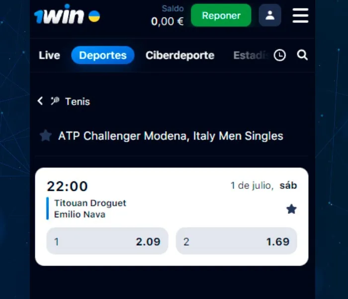 Proceso de apuestas 1win paso 3