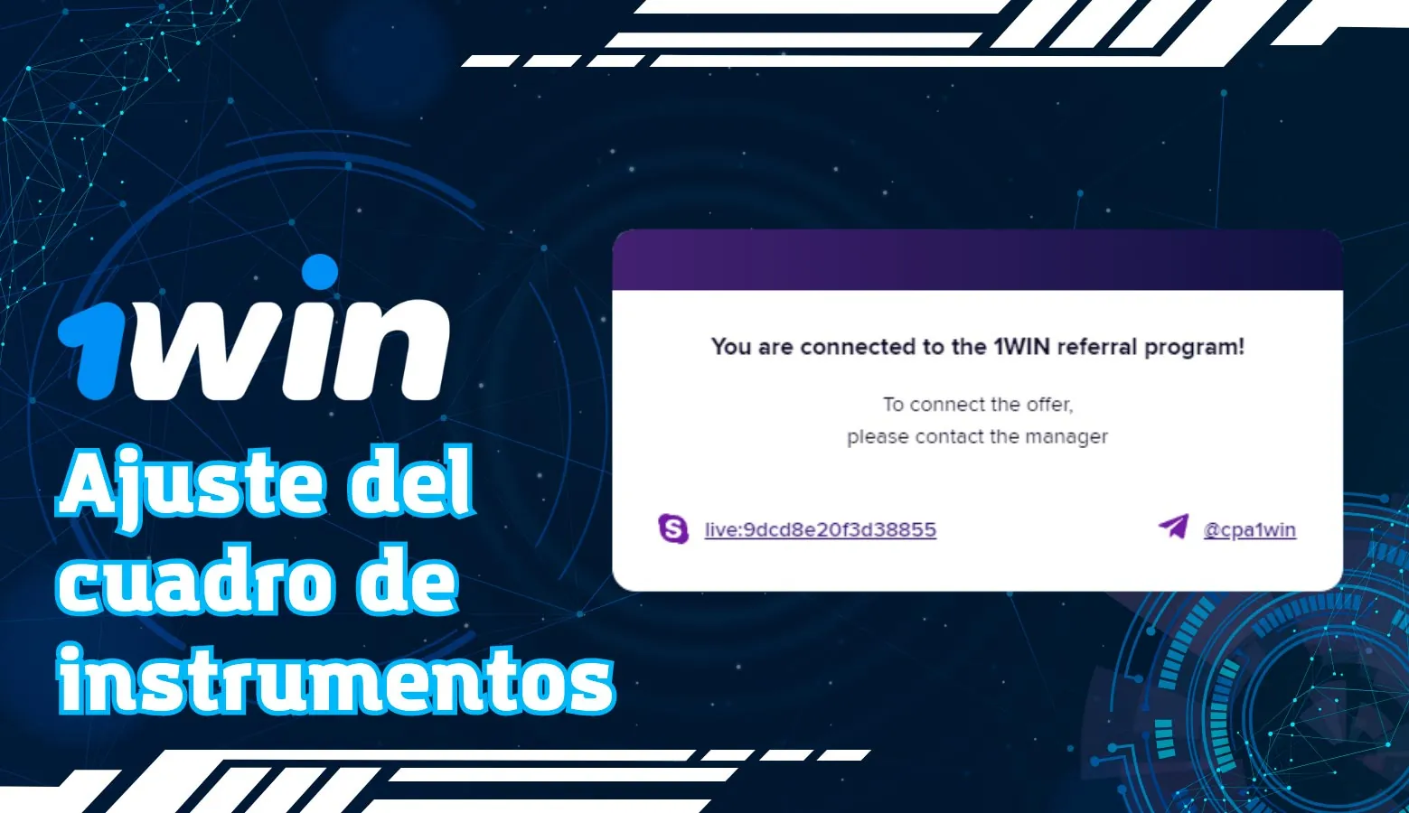 cuenta para el programa de afiliados de 1win